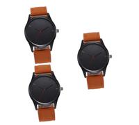 LIFKOME 3 Piezas Reloj de Cuarzo Relojes ógicos Relojes Deportivos para Hombres Hombre Deportivos os Caballero Reloj de Hombre Reloj con Correa de Cuero Brown