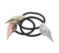 LIFKOME 3 Piezas Skull Hair Ties Punk Style Elastic Ponytail Holders With Crow Head Nordic Viking Hair Ropes For Women For Daily Wear And Parties