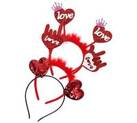 LIFKOME 3 Piezas Venda Diademas De Lazo Para Niñas Sombreros Hombres Coleteros Horquilla Pedrería Poseedor Pompón Banda Delirio Diademas Para Niñas Precioso Tocado Tela Rojo