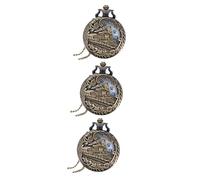 LIFKOME 3 Relojes De Bolsillo Huecos De Lujo con Movimiento De Cuarzo Estilo Vintage para Caballeros A La Moda.