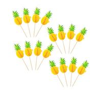 LIFKOME 30 piezas Decorativos Insertados para Tartas de Fiesta Hawaiana Adornos de Pastel con Diseño de Piña Perfectos para Cumpleaños y Celebraciones