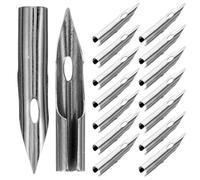 LIFKOME 30 Puntas de Pluma de Caligrafía de Iraurita en Color Plata para Estudiantes, Fáciles de Dominar Tinta Uniforme, Ideales para Lettering y Caligrafía