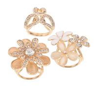 LIFKOME 3piezas Hebillas Para Bufandas Anillos De Gemas De Imitación Clip Para Cárdigan Broches Para Mujeres Accesorios De Ropa