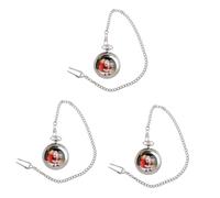 LIFKOME 3piezas Reloj De Bolsillo Vintage De Navidad Diseño De Colgante Reloj De Cuarzo para Hombres y Mujeres Retro Decorativo De para