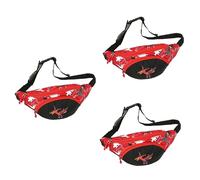 LIFKOME 3piezas Riñonera Infantil Diseño De Bolsa Cruzada para Niño Niña Mochila De Pecho Portátil para Rojo