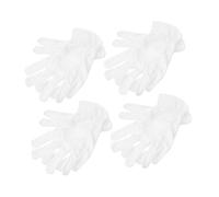 LIFKOME 4 Guantes Antiestáticos de Microfibra para Joyería y Relojería Transpirables y Cómodos Protectores de Manos para Exposiciones Paquete de Blancos