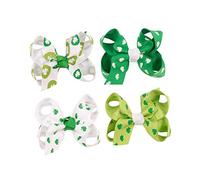LIFKOME 4 Horquillas De Tela Para El Pelo Adornos Encantadores Para San Patricio Pinzas Para Niñas