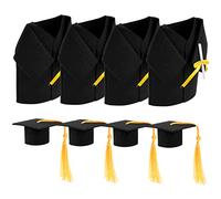 LIFKOME 4 Juegos De Gorros De Médico Decoración De Fiestas Gorros De Graduación Birretes Togas Kits De Doctorado Cubrebotellas Adornos para Gorros De Graduación Accesorios De Tela