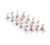 LIFKOME 4 Juegos Soporte para Uñas Postizas Acrílico Magnético Unidades Base Estable Transparente Diseño Japonés Elegante Plata y Rosa Dorado Soporte Práctico para Arte de Uñas DIY y Salón