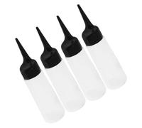 LIFKOME 4 piezas Botellas Aplicadoras de Tinte para Cabello Botellas Exprimibles Reutilizables Transparentes para Mezcla y Almacenamiento de Champú y Aceite Flujo Controlado para