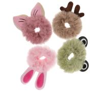 LIFKOME 4 piezas Coleteros de Felpa con Diseño de Dibujos Animados Elásticos para Cabello Grueso y Fino Accesorios para Niñas y Mujeres para Fiestas y Uso Diario