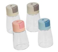 LIFKOME 4 piezas Dosificador de Sal y Pimienta con Diseño de Presión Tarros Medidores para Azúcar y Especias de Unidades para Cocina Control Preciso de Condimentos Recipientes de