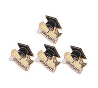 LIFKOME 4 Piezas Insignia pasadores de posgrado broche de graduación decoración de tapa de graduación sombrero decorar encanto pines de graduación a granel Metal