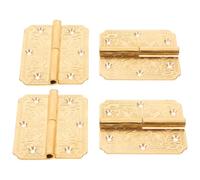 LIFKOME 4 Piezas Mini Brass Hinges con Tornillos Bisagras Planas para Puertas Pequeñas de Muebles Armarios y Cajones de Cocina Soporte Resistente y Uso Seguro para Hogares Personas Mayores