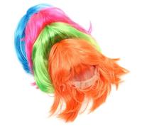 LIFKOME 4 Piezas Peluca Bobo de Fiesta Peluca de Cosplay Divertidas de Pelo Brillantes para Disfraces Fiestas y Vacaciones y Pelirrojo