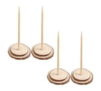 LIFKOME 4 Piezas Soporte de Mesa Punta del Árbol de Navidad Clavija | Base Ancha y Estable sin Herramientas, Diseño Rústico Natural, Adecuado para Árboles de Mesa y Decoración Navideña