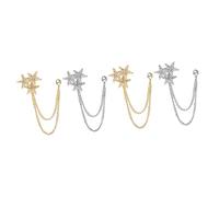 LIFKOME 4piezas Broche De Cadena De Para Mujer y Hombre Alfiler De Vestir Elegante y Para Fiesta y Ocasiones Especiales