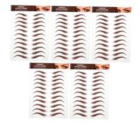 LIFKOME 5 hojas Pegatinas de Cejas Marrón Transferibles Impermeables para Maquillaje Realista Kit de Plantillas para Forma y Retoque Mujeres con Cejas Irregulares
