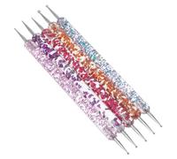 LIFKOME 5 piezas Bolígrafos para Decorar Uñas Herramientas de Manicura Duales con Punta de Dotting Acrílico Transparente y Colorido para Profesionales y Aficionados del Arte de Uñas