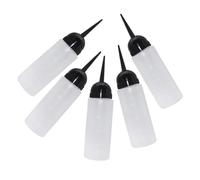 LIFKOME 5 Piezas Bote de Champú Boquilla Oblicua Botella de Tinte Recargable para Salón Contenedor de Tinte para Champú Hombre