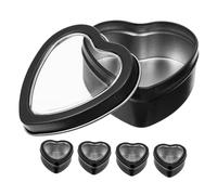 LIFKOME 5 Piezas Cajas de Hojalata Recipientes Reutilizables de Metal Dulces y Galletas Fiestas San Valentín