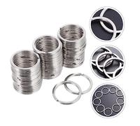 LIFKOME 50 piezas Anillos Llaveros Inoxidable de Anillos Planos para Claves de Coche y Manualidades Resistente y Brillante para Proyectos de Bricolaje
