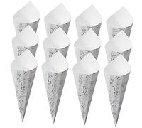 LIFKOME 50 piezas Conos Kraft para Flores con Diseño de Notas Musicales para Bodas y Fiestas para Empaque y Decoración Floral