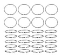 LIFKOME 50 Piezas Unidades Anillos Metálicos Delgados para Llaveros Aros Redondos de Acero Inoxidable Resistentes para Organización de Llaves y Manualidades