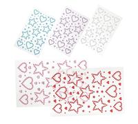 LIFKOME 5hojas Pegatinas de Gemas Imitación Forma de Corazón y Estrella Autoadhesivas para Maquillaje de Mujer Decoración de Cara para Fiestas de Escenario