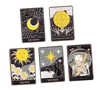 LIFKOME 5piezas Broches De Tarot Para Ropa y Accesorios Pin De Esmalte Creativo Para Sombreros y Bufandas Decoración De Moda Para Mujeres