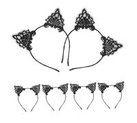LIFKOME 6 Diademas Con De Gato: Adorables De Animal Con Ribete De Encaje, Accesorio Para Disfraz, Ideal Para Halloween.