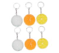 LIFKOME 6 Piezas 1 Llavero De Fruta Simulada Piggy Adultos Lindo Delgado Llavero Práctico Rebanada De Fruta Decoraciones Almacenamiento De Llaves Para Tienda Suministros Creativos De