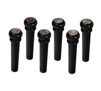 LIFKOME 6 Piezas Ebony Wood Bridge Pins With Abalone Inlay For Acoustic Electric Bass Guitars Precision Engineered Musical Instrument Accessories For Secure String Fit And Enhanced Tonal