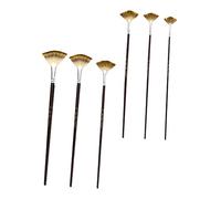 LIFKOME 6 Piezas Pinceles de Abanico de Nylon para Acrílica y Óleo Mango Ergonómico para Principiantes Dibujo y Manualidades Artísticas