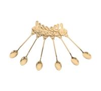 LIFKOME 6 Piezas sundae spoons cucharas de postre ice cream spoon cucharas aceroinoxidable Golden