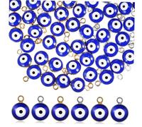 LIFKOME 60 Cuentas para Pulsera de Mal de Ojo Azul Colgantes de Metal para Hacer Joyas y Manualidades DIY en Accesorios Creativos