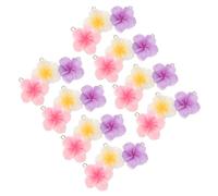 LIFKOME 60 Piezas Colgantes de Resina Verano Mini Plumeria Cinco Pétalos Colorido Charms para Bisutería Artesanal y Accesorios Boda Playa