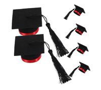 LIFKOME 6piezas Decoración De Sombrero De Doctorado Mini Birretes De Graduación Cubrebotellas Forma De Sombrero para Botellas De Vino Adorno para Frasco Fiesta De Graduación
