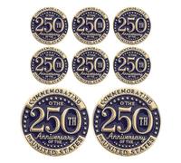 LIFKOME 8 Piezas Broche Conmemorativo 8 Piezas Día Independencia Estados Unidos 3 CM, Pin de Solapa Patriótico de Aleación Metálica, Adecuado para Sombreros, Trajes y Ropa en Celebraciones
