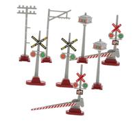 LIFKOME 8 Piezas Modelo de señal de tráfico Luz en Miniatura para casa de muñecas semáforo Mesa de Arena Accesorios de maquetas de Trenes Accesorios de Modelo de Tren Paisaje el plastico