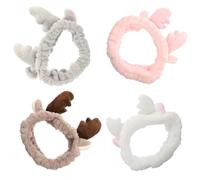 LIFKOME 8piezas Diadema De Peluche Para Mujer Diseño De Cuernos De Reno Accesorios Para Lavado De Cabello y Maquillaje Diadema Decorativa Para Navidad Aleatorios