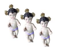 LIFKOME Adorno de Niño Jesús Resina 3 Piezas Escultura Religiosa para Escritorio Tamaño Pequeño para Regalo y Decoración Espiritual