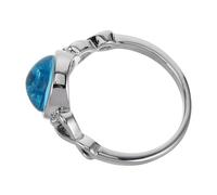 LIFKOME Anillo De Cristal Azul Mar Anillos De Temperatura Del Estado De Ánimo Anillos De Colores Anillo Holograma Anillos Que Cambian De Color Joyas Que Cambian De Color Cobre Sky-blue