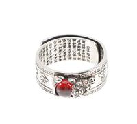 LIFKOME Anillo Retro Ajustable de Plata Diseño de Patrón Gran Muralla, Amuleto de Protección para Hombres y Mujeres Que Buscan Suerte y Riqueza