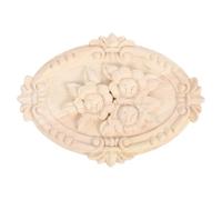 LIFKOME Aplique de Madera Tallada Decorativo Ovalado 13x9 Cm sin Pintar 38 G para Muebles Puertas Gabinetes Bricolaje Decoración Hogar Artesanal