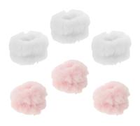 LIFKOME Bandas Elásticas Cabello de Felpa 12 Piezas (color Claro y Rosa) Coleteros Esponjosos Pompones para Mujer y Niña Accesorios de Peluquería Lindos y Elásticos para Peinados