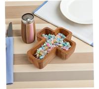 LIFKOME Bandeja de Madera Forma de Cruz para Aperitivos y Fruta Reutilizable Versátil y Decorativa Resistente y Fácil de Limpiar para Postres y Snacks Hogar