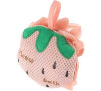 LIFKOME Bola de Ducha Exfoliante de Gran Tamaño Diseño Coreano Adorable en Forma de Fresa, Esponja Vegetal Cuerpo, Envuelta Individualmente para Baño y Ducha