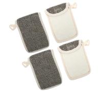 LIFKOME Bolsa Ahorradora De Jabón Barra 4 Unidades Tamaño Estándar Negro De Lino Para Ducha Skin Care Exfoliante Cuerda Para Colgar Uso Doméstico y Viajes