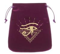 LIFKOME Bolsa de Almacenamiento de Joyas y Cartas del Tarot de Tela de Terciopelo Grueso Cordón, Diseño Egipcio Ojo de Horus, para Uso Portátil y Organización de Objetos Pequeños, Tamaño
